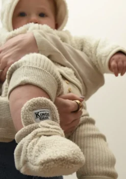 Baby Booties Teddy Beige