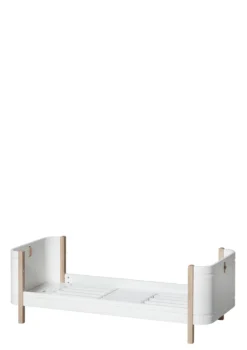 Babybett 'Wood Mini+' Weiß / Eiche 122-162 x 68 cm