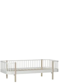 Bettsofa 'Wood Original' weiß / Eiche 200 x 90 cm