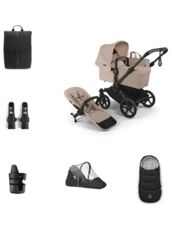 Donkey 6 Single' Bundle – Unverzichtbares Kinderwagen-Set Desert Taupe Mélange
