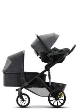 Duo Erweiterungsadapter / Doppel-Kinderwagen-Umbausatz dunkelgrau / schwarz