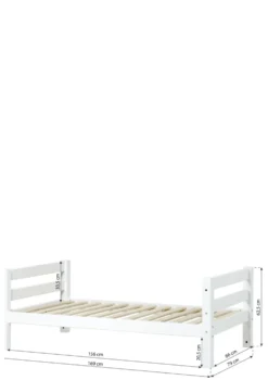 ECO Luxury' Einzelbett ohne Bettgitter weiß 70 x 160 cm