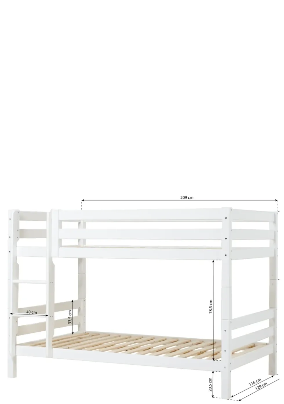 ECO Luxury' Etagenbett weiß 200 x 120 cm