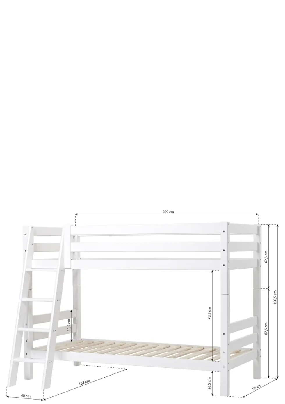 ECO Luxury' Etagenbett weiß 200 x 90 cm