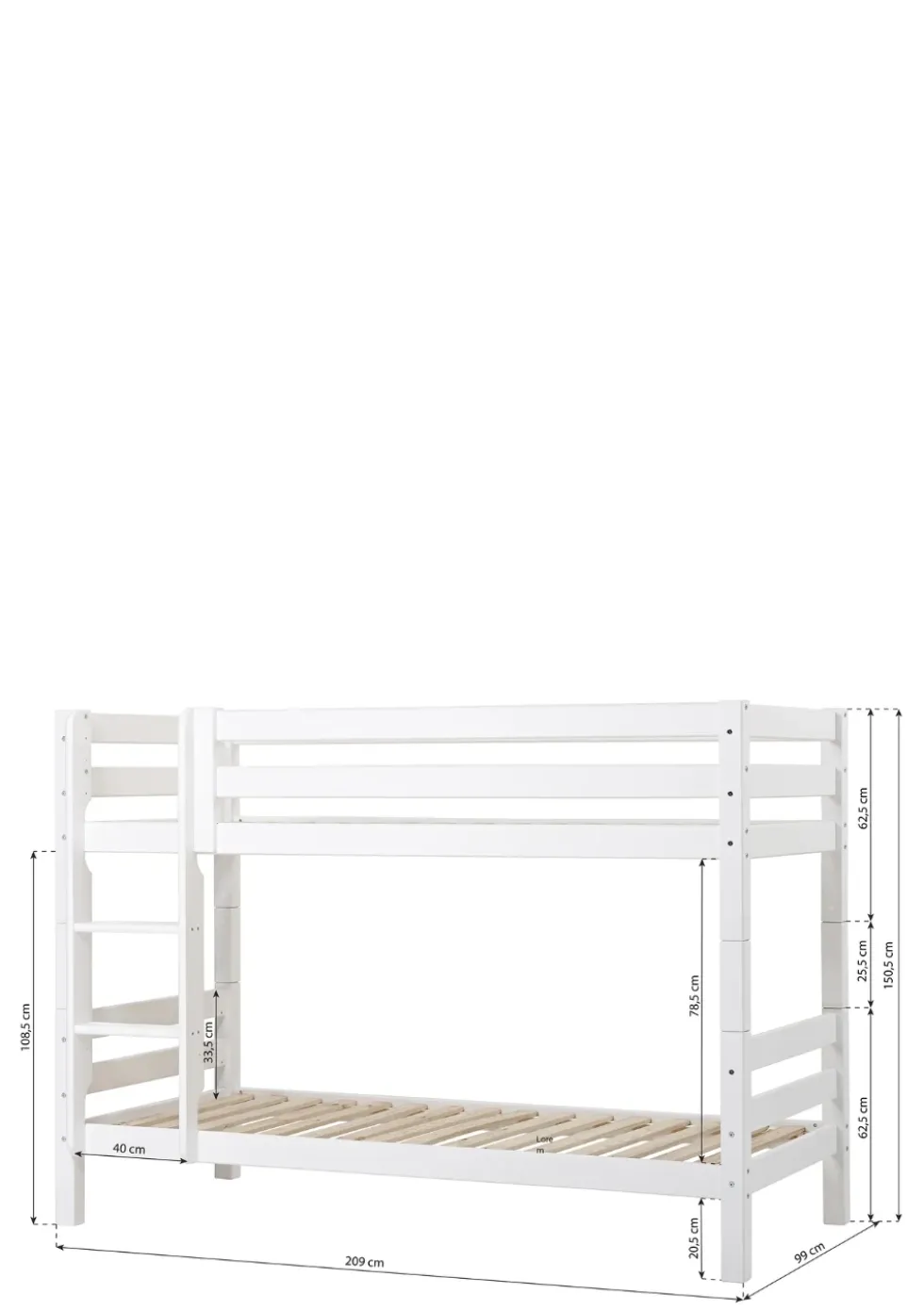 ECO Luxury' Etagenbett weiß 200 x 90 cm