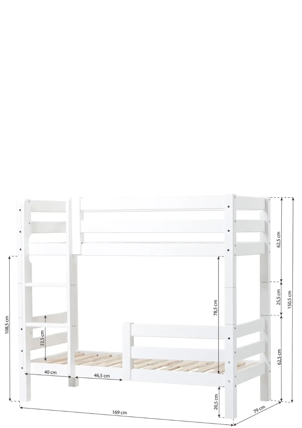ECO Luxury' Etagenbett weiß 160 x 70 cm