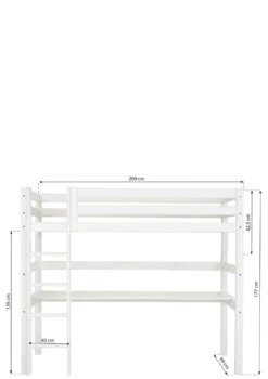 ECO Luxury' Hochbett mit Schreibtisch weiß 200 x 90 cm