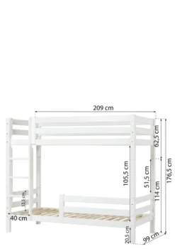 ECO Luxury' Hohes Etagenbett weiß 200 x 90 cm