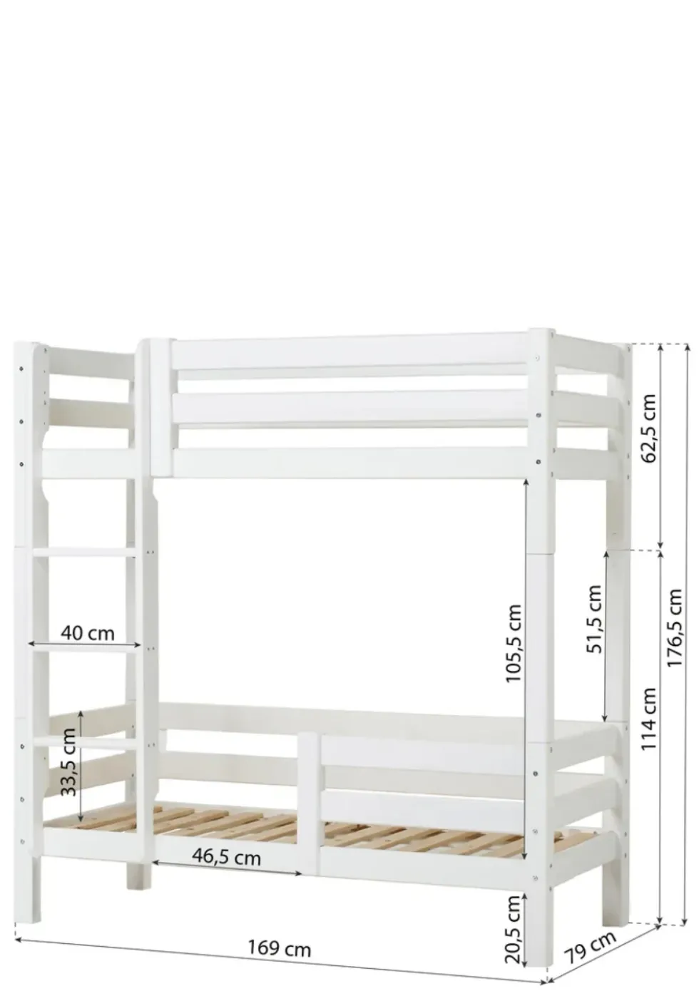 ECO Luxury' Hohes Etagenbett weiß 160 x 70 cm