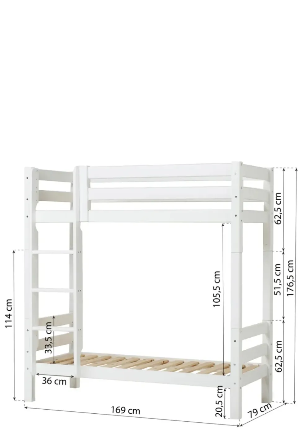 ECO Luxury' Hohes Etagenbett weiß 160 x 70 cm