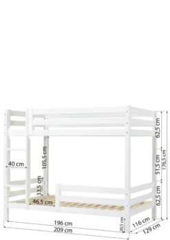 ECO Luxury' Hohes Etagenbett weiß 200 x 120 cm