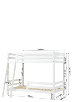 ECO Luxury' Hohes Etagenbett weiß 200 x 120 cm
