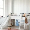 ECO Luxury' Spielbett mit Rutsche weiß 200 x 90 cm