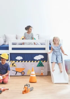 ECO Luxury' Spielbett mit Rutsche weiß 200 x 90 cm