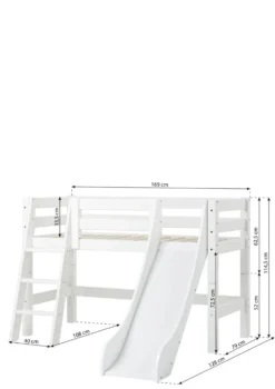 ECO Luxury' Spielbett mit Rutsche weiß 160 x 70 cm