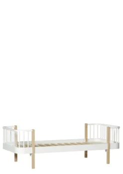 Einzelbett 'Wood Original' Weiß / Eiche 200 x 90 cm
