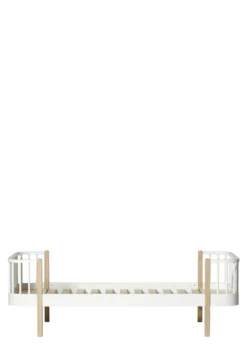 Einzelbett 'Wood Original' Weiß / Eiche 200 x 90 cm