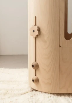 4er-Set Buchenknäufe 'Blume' für das 4-in-1 Babybett