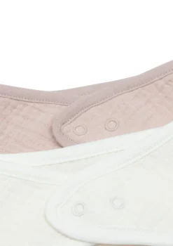 2er-Set Musselin Bandana Lätzchen Wild Rose / Oatmeal