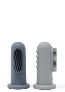 2er-Set Silikon Finger Zahnbürste Stone/Tradewinds