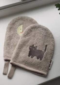 2er-Set Waschlappen 'Paw' Moon Cat