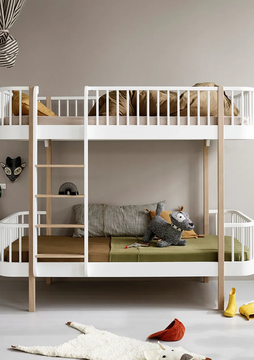 Etagenbett 'Wood Original' weiß / Eiche 200 x 90 cm
