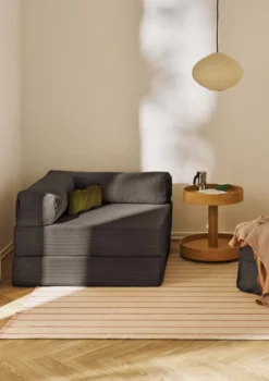 Family Sofa Cord Kiesel Grau