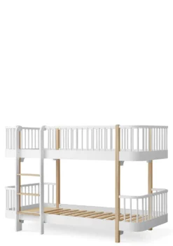 halbhohes Etagenbett 'Wood Original' Weiss / Eiche 200 x 90 cm