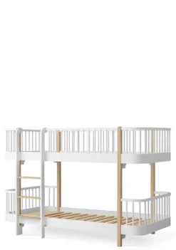 halbhohes Etagenbett 'Wood Original' Weiss / Eiche 200 x 90 cm
