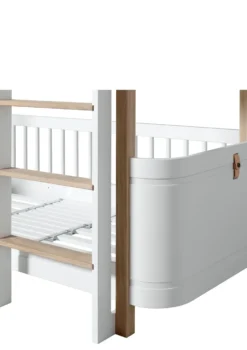 halbhohes Etagenbett 'Wood Mini+' weiß / Eiche 162 x 68 cm