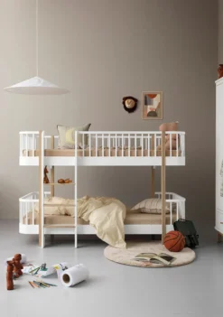 halbhohes Etagenbett 'Wood Original' Weiss 200 x 90 cm