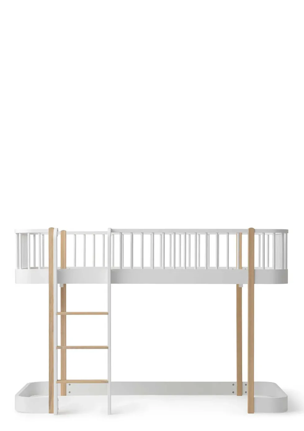 halbhohes Hochbett 'Wood Original' weiß / Eiche 200 x 90 cm