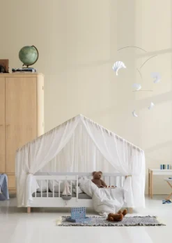 Hausbett 'Wood Mini+' Weiß / Eiche 162 x 68 cm