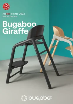 Hochstuhl 'Giraffe' warmes Holz / grau