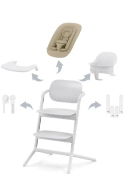 Hochstuhl 'Lemo' 4-in-1 Set All White / White
