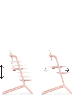 Hochstuhl 'Lemo' 3-in-1 Set Pearl Pink / Light Pink