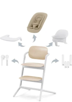 Hochstuhl 'Lemo' 4-in-1 Set Sand White / White