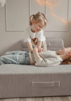 Hüpfpolster Cord Koala Grau