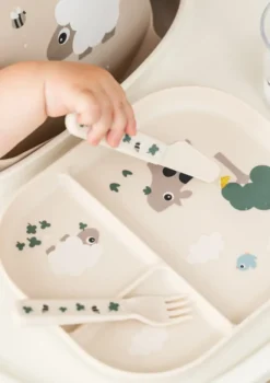 Kinderbesteck-Set 'Foodie' Tiny farm sand