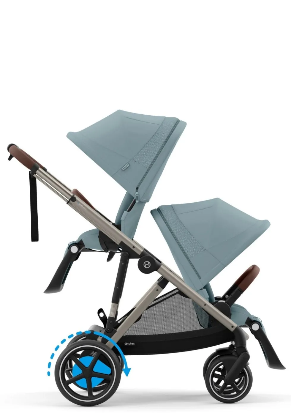 Kinderwagen 'e-Gazelle S' Taupe / Stormy Blue