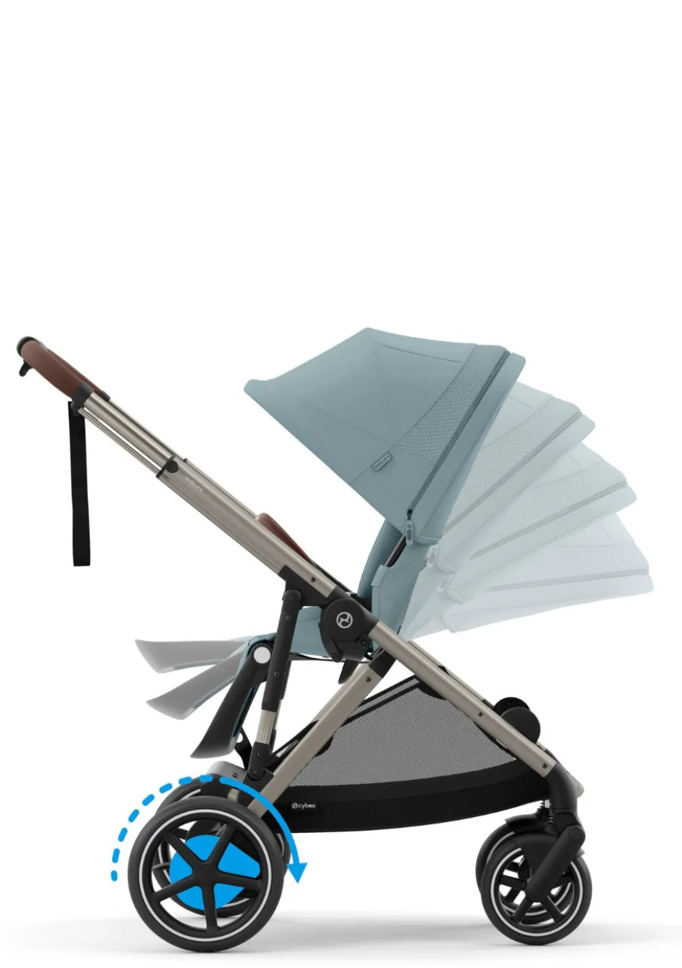 Kinderwagen 'e-Gazelle S' Taupe / Stormy Blue