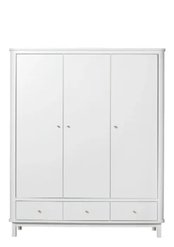 Kleiderschrank 'Wood' 3-türig weiss
