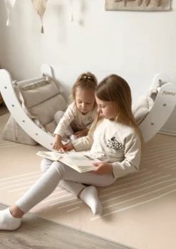 Kletterbogen Birke Weiß inkl. Kissen Cord Creme Beige