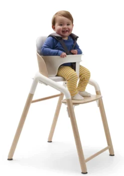 Komplettes Hochstuhl-Set 'Giraffe' neutrales Holz / Weiß