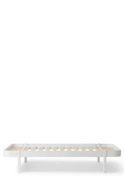 Lounger Bett 'Wood' Weiß 200 x 120 cm