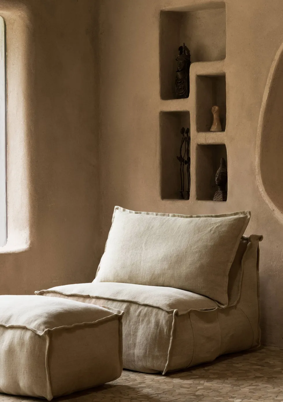 Lounge-Sessel 'Linen Lounger' Beige