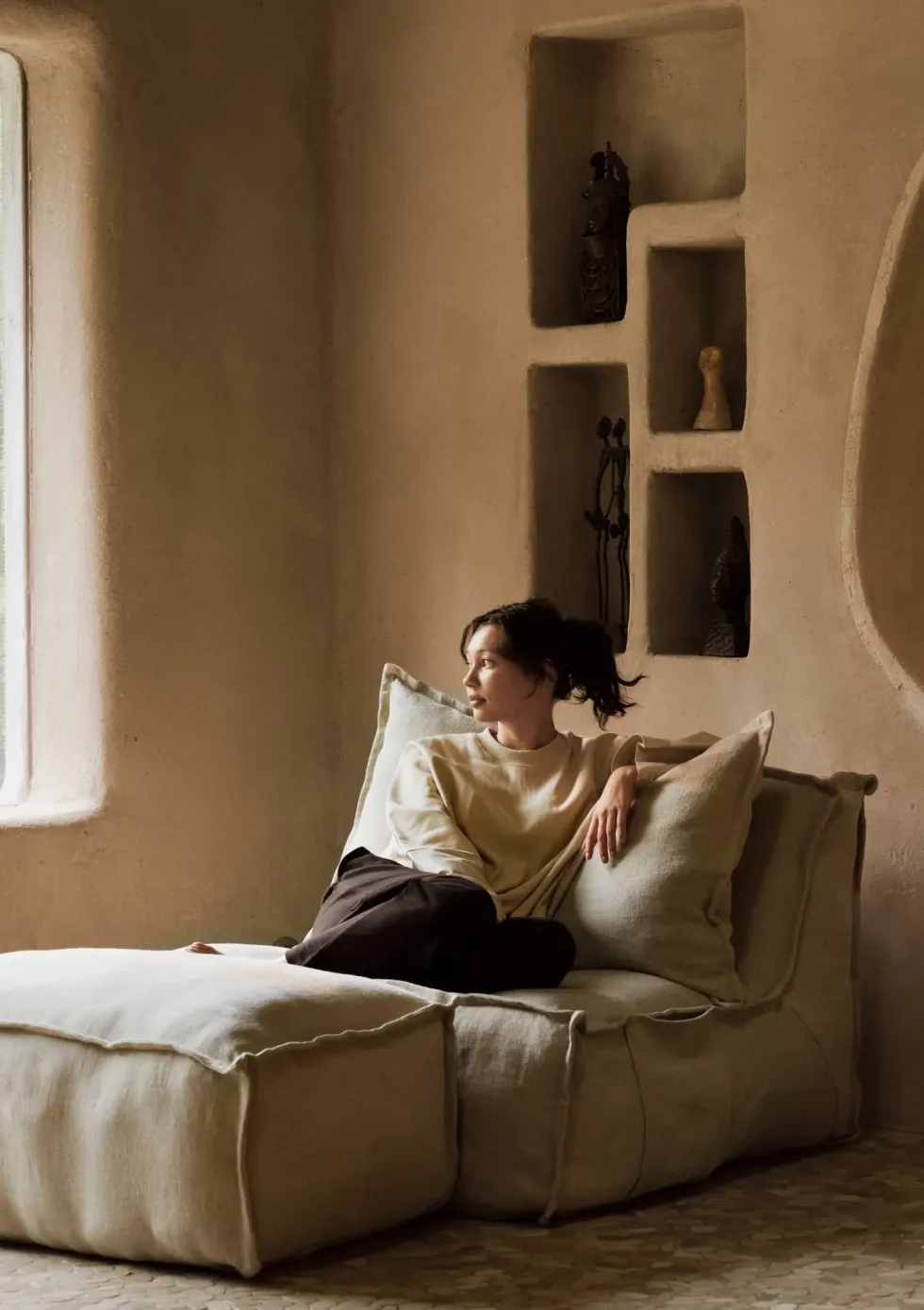 Lounge-Sessel 'Linen Lounger' Beige