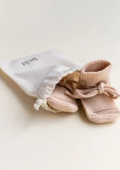Merino Baby Booties Apricot