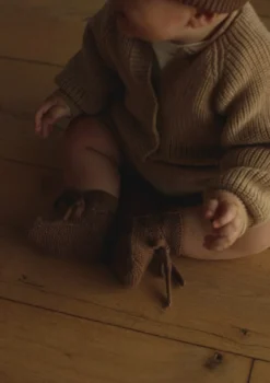 Merino Baby Booties Mocha