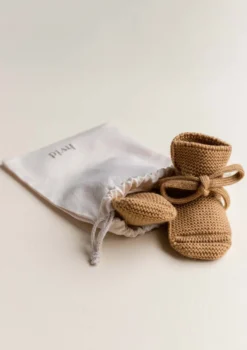 Merino Baby Booties Ochre
